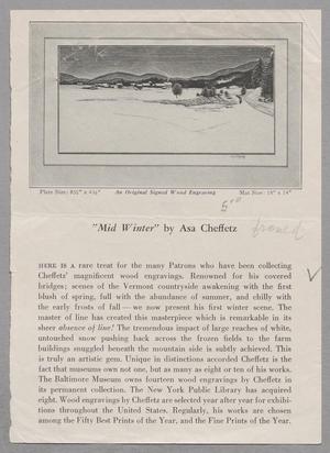 Primary view of object titled '[Clipping: "Mid Winter" by Asa Cheffetz and "Pagliacci" by Umberto Romano, 1949]'.