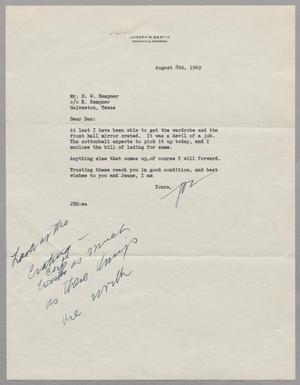 [Letter from Joseph R. Bertig to Kempner, Daniel W. Kempner, August 08, 1949]