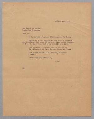 [Letter from Daniel W. Kempner to Joseph R. Bertig, January 26, 1949]
