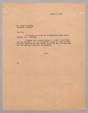 [Letter from Daniel Webster Kempner to Joseph R. Bertig, January 6, 1949]