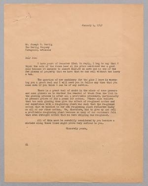 [Letter from D. W. Kempner to Joseph R. Bertig, January 4, 1949]
