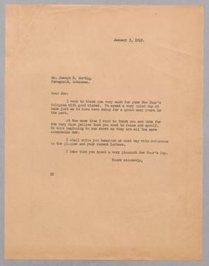 [Letter from Daniel W. Kempner to Joseph R. Bertig, January 3, 1949]