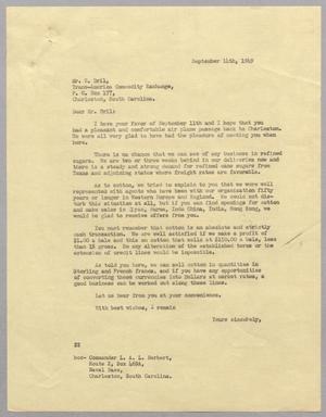 [Letter from D. W. Kempner to E. Bril, September 14, 1949]