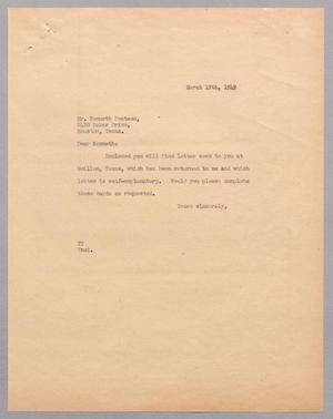[Letter from Daniel W. Kempner to Kenneth Bentsen, March 19, 1949]