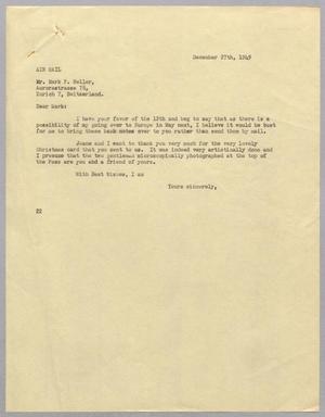 [Letter from Daniel W. Kempner to Mark F. Heller, December 27, 1949]
