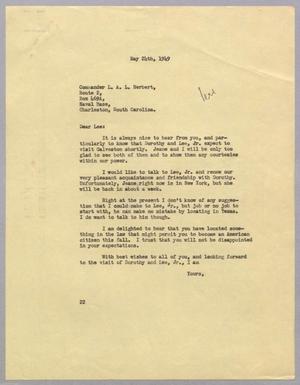 Primary view of object titled '[Letter from Daniel W. Kempner to Lee A. L. Herbert, May 24, 1949]'.