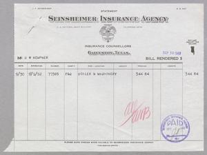 [Invoices for Seinsheimer Insurance Agency, Aug-Sep. 1949]