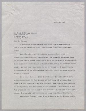[Letter from Mary Jean Kempner to Frank C. Strang, August 4, 1949]