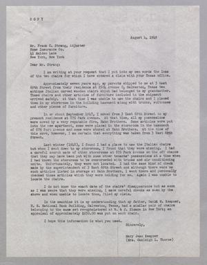 [Copy of Letter from Mary Jean Kempner to Frank C. Strang, August 4, 1949]