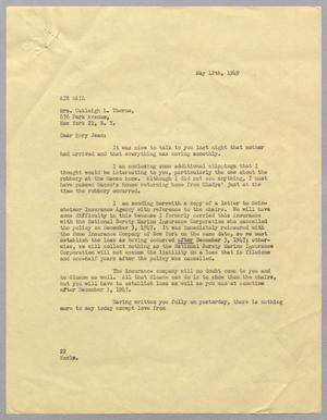[Letter from D. W. Kempner to Mary Jean Kempner, May 12, 1949]