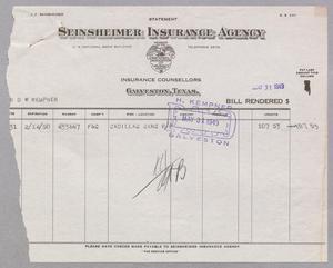[Invoice for Seinsheimer Insurance Agency, May 31, 1949]