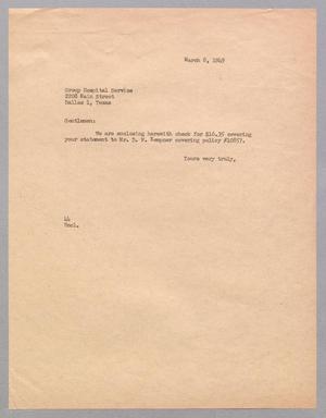 [Letter from A. H. Blackshear, Jr. to Group Hospital Service, March 08, 1949]