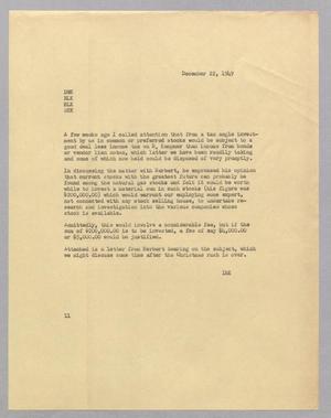 [Letter from I. H. Kempner to Kempner Family Members, December 22, 1949]