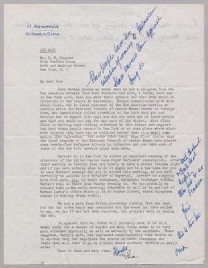 [Letter from I. H. Kempner to D. W. Kempner, October 21, 1949]