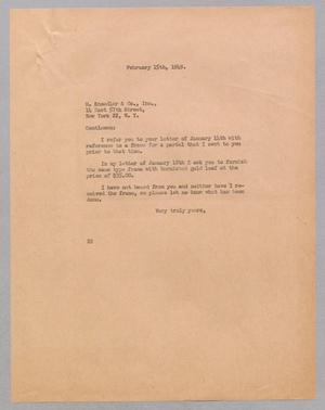 [Letter from Daniel W. Kempner to M. Knoedler & Co., Inc., February 15, 1949]