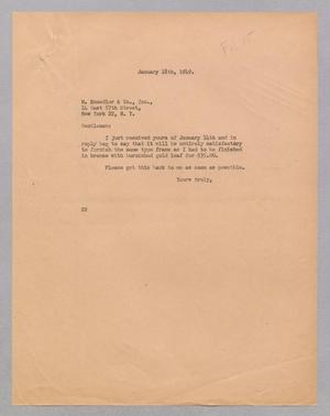 [Letter from Daniel W. Kempner to M. Knoedler & Co., Inc., January 18, 1949]