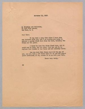[Letter from D. W. Kempner to M. Knoedler Art Galleries, November 23, 1948]