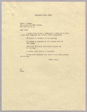 [Letter from Daniel W. Kempner to Lewis & Conger, September 24, 1949]