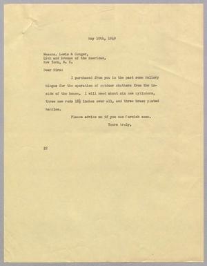 [Letter from Daniel W. Kempner to Lewis & Conger, May 10, 1949]