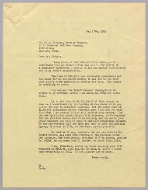 [Letter from D. W. Kempner to C. A. Blocker, May 17, 1949]