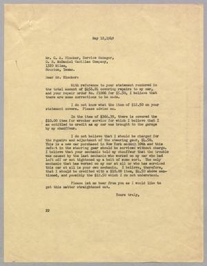 [Letter from Daniel W. Kempner to C. A. Blocker, May 12, 1949]