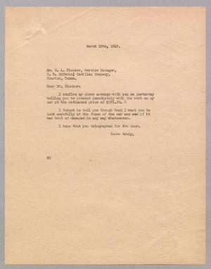 [Letter from Daniel W. Kempner to C. A. Blocker, March 19, 1949]