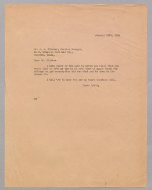 [Letter from Daniel W. Kempner to C. A. Blocker, January 13, 1949]
