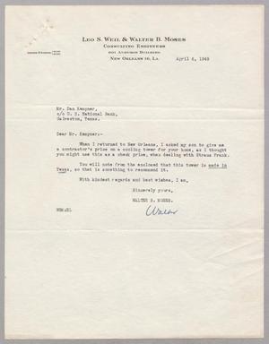 [Letter from Walter B. Moses to Daniel W. Kempner, April 6, 1949]