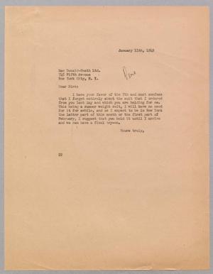 [Letter from Daniel W. Kempner to Mac Donald Health Ltd., January 11, 1949]