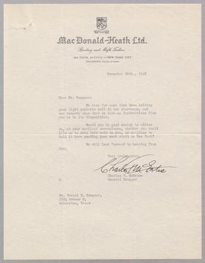 [Letter from Charles F. McEntee to Daniel W. Kempner, December 30, 1948]
