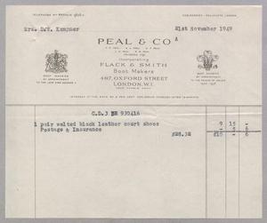 [Invoice for Pair Welted Black Leather Court Shoes, November 1949]