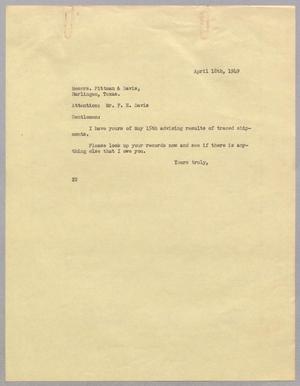 [Letter from Daniel W. Kempner to Pittman & Davis, April 18, 1949]