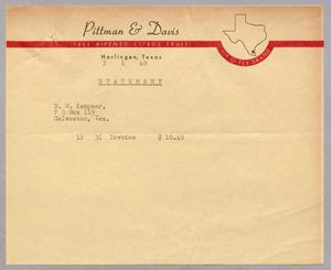 [Letter from Pittman and Davis to D. W. Kempner, January 3, 1949]