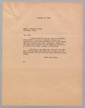 [Letter from Daniel W. Kempner to Pittman & Davis, December 20, 1948]