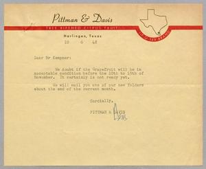 [Letter from Pittman & Davis to D. W. Kempner, June 10, 1948]