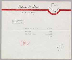 [Letter from Pittman & Davis to D. W. Kempner, March 1, 1948]