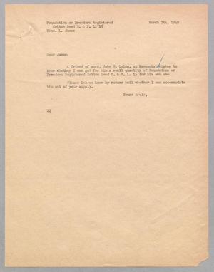 [Letter from Daniel W. Kempner to Thos. L. James, March 7, 1949]