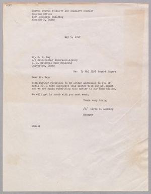 [Letter from Clyde S. Lumbley to S. S. Kay, May 5, 1949]