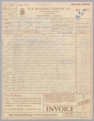 [Invoice for Repairs made by D. B. McDaniel Cadillac Co., February 18, 1949]