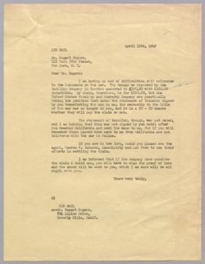 [Letter from Daniel W. Kempner to Bogart Rogers, April 13, 1949]