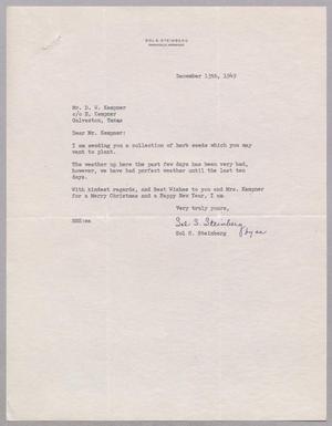 [Letter from Sol S. Steinberg to Daniel W. Kempner, December 13, 1949]