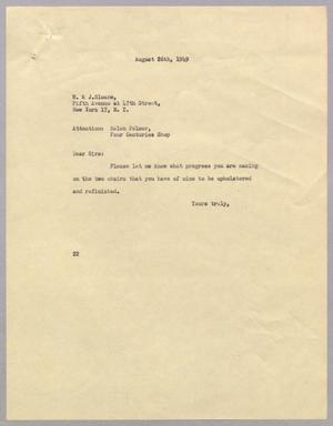 [Letter from Daniel W. Kempner to W. & J. Sloane, August 26, 1949]