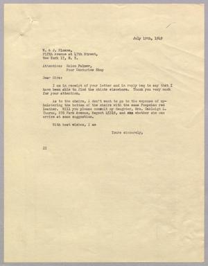 [Letter from Daniel W. Kempner to W. & J. Sloane, July 19, 1949]