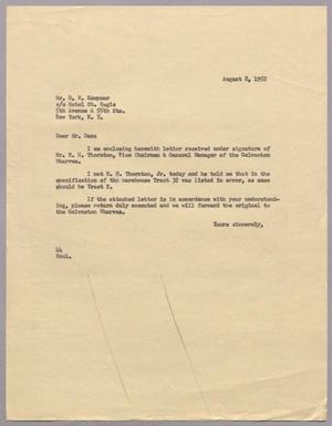 [Letter from A. H. Blackshear, Jr. to Daniel W. Kempner, April 8, 1952]