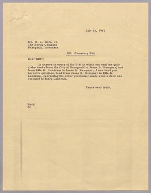 [Letter from Daniel W. Kempner to W. J. Gatz, Jr., July 23, 1952]