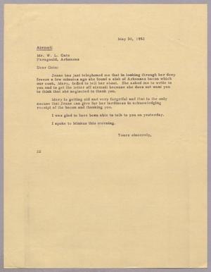 [Letter from Daniel to William L. Gatz, May 30, 1952]