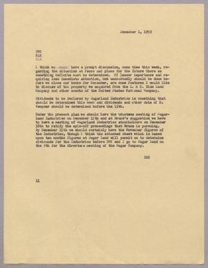 [Letter from Isaac H. Kempner to Daniel W. Kempner, R. Lee Kempner and Harris L. Kempner, December 1, 1952]