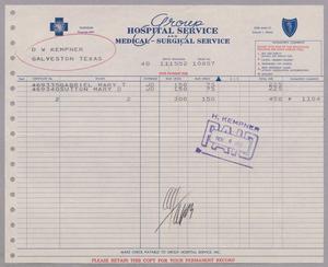 [Invoice from Group Hospital Service, Inc., November 1952]