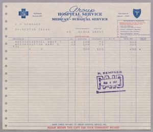 [Invoice from Group Hospital Service, Inc., August 1952]