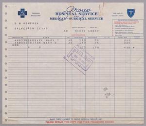 [Invoice from Group Hospital Service, Inc., May 1952]